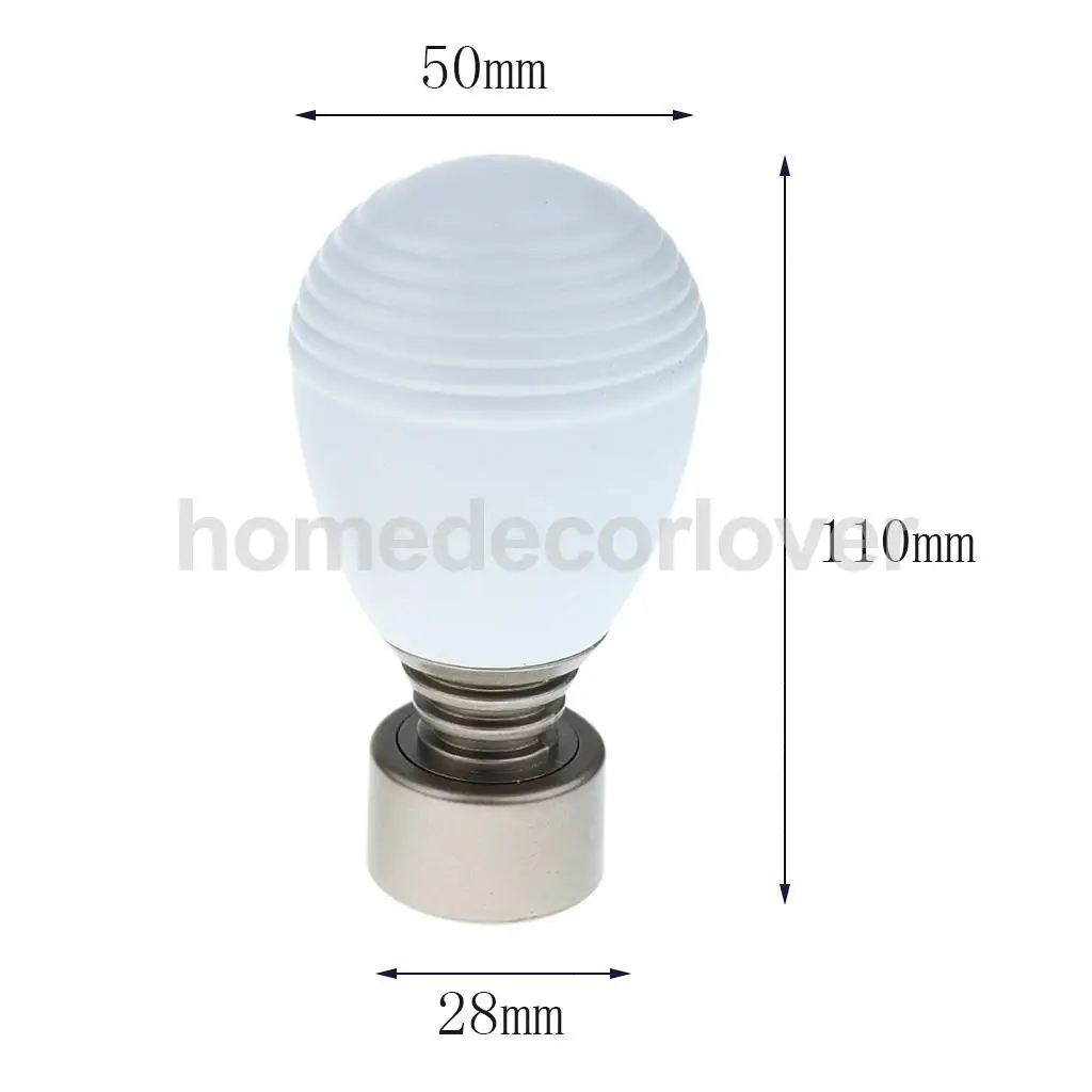 2PCS Window Curtain Drapery Rod/Pole End Cap Rod Head Cap for Curtain Poles with 28mm Inner Dia	