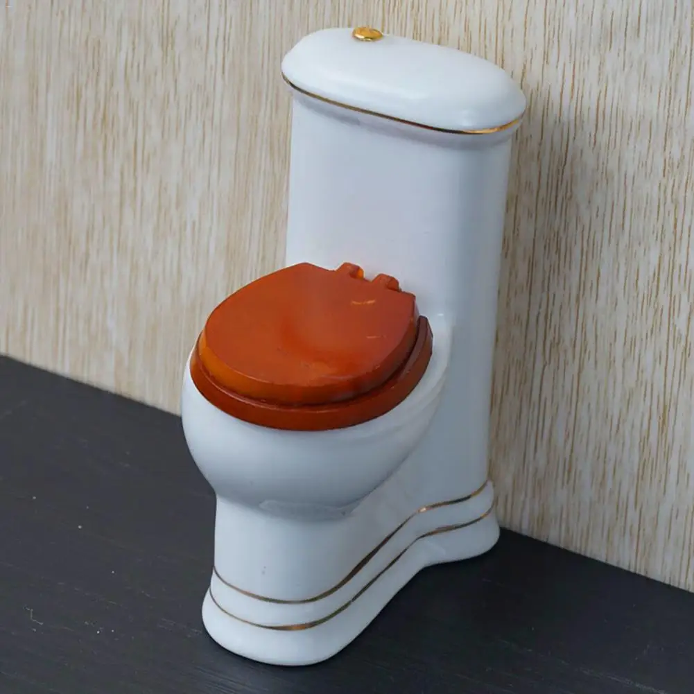 Doll Accessories 5PCS Doll House Accessory Mini Bathroom Set Bathroom Model For Doll House Toys For Girl Bathtub toilet model