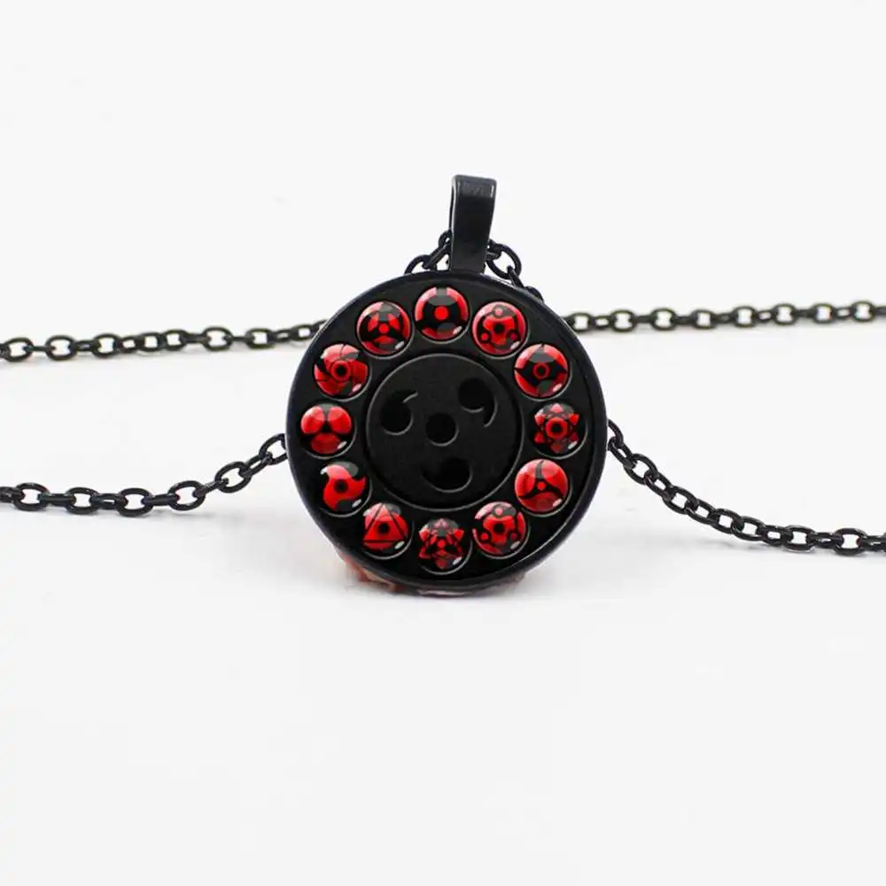 

New Naruto Shippuden Pendant Necklace Round Naruto Sharingan Eye Chain Necklace Vintage Ladies Jewel