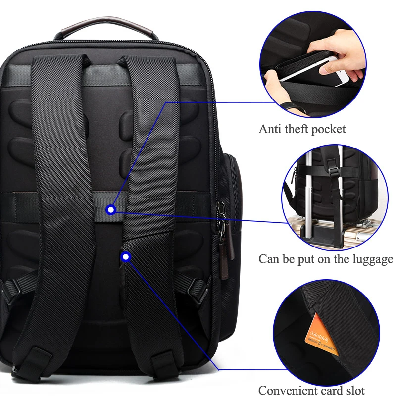 Usb Bopai Schwarz 15 6 Taschen Männer Rucksäcke Computer Rucksack Zoll 14 Oxford Laptop Black Notebook Frauen Lade Reise Wochenende Schule ww6Ex57rq