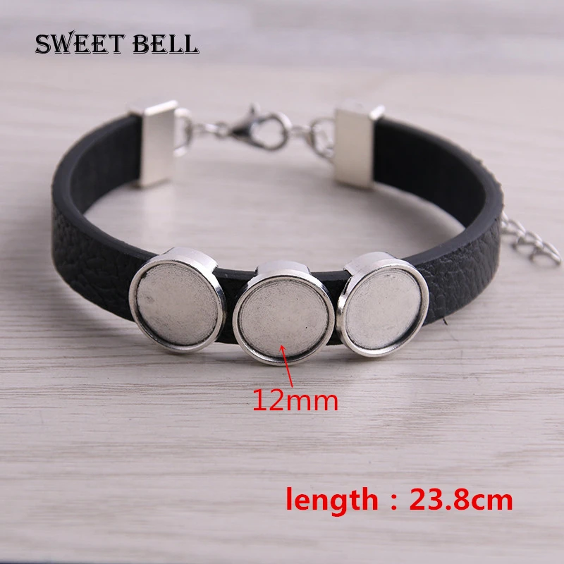 Lot Of 8PCS 20mm Round Tray Bezel Blank Bracelet Base For DIY Craft Cuff