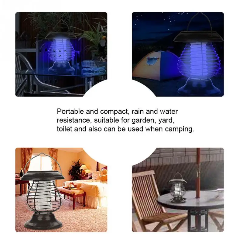 Chiclits Solar Power Mosquito Killer Light Convenient Portable UV LED Pest Killing Lamp Outdoor Camping Waterproof Bug Repellent (2)