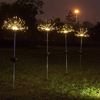 

Solar Power Garden Firework LED String Lights Outdoor Copper Wire Starburst Firework Christmas Lights Solar Landscape Lawn Light