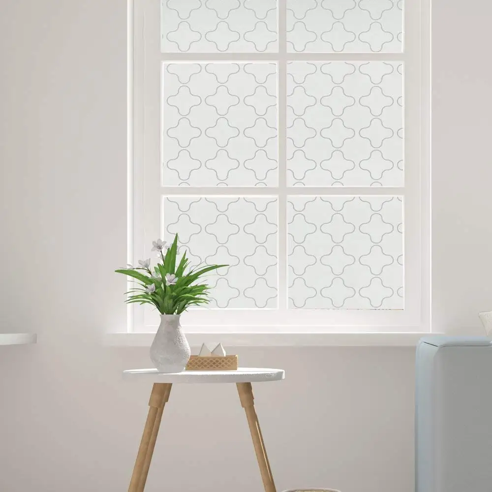 

45*200cm Frosted Moroccan Adhesives Window Privacy Cover Pieces Vinyl Film Smooth Glass Surface Tint for home and office