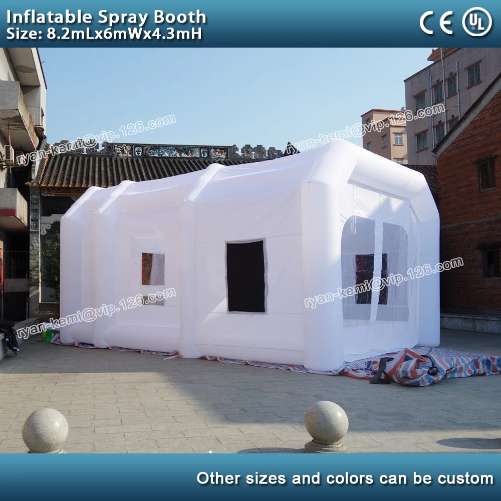 8.2mLx6mWx4.3mH inflatable car paint spray booth tent