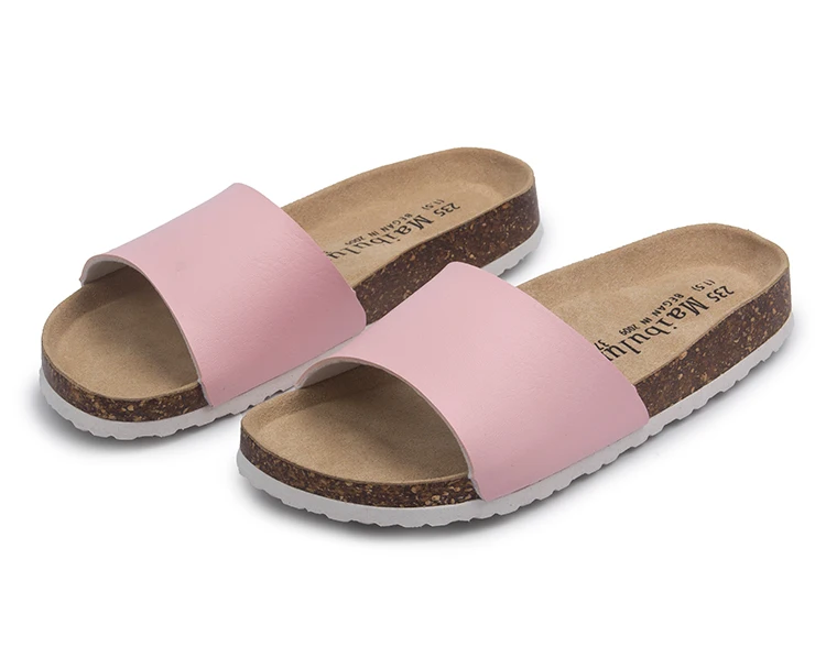 New style Summer Cork Slipper Sandals Women Casual Beach Solid Color Flip Flops Slides Shoe Flat with Plus Size