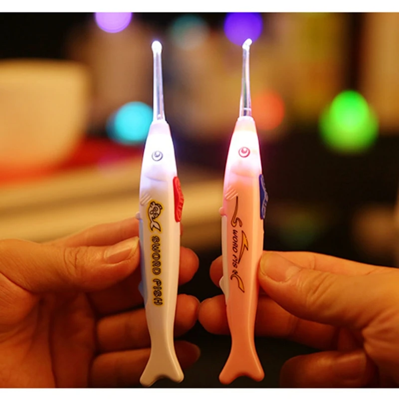 

1 Set Baby Ear Pick Fish LED Light Cleaning Wax Remover Baby Care Safety Curette