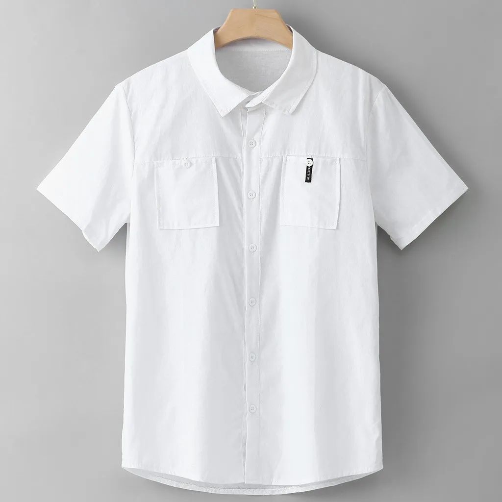 

hawaiian Shirt men's short sleeved breathes Cool casual shirt European size loose beach shirts linen shirts men camisa masculina
