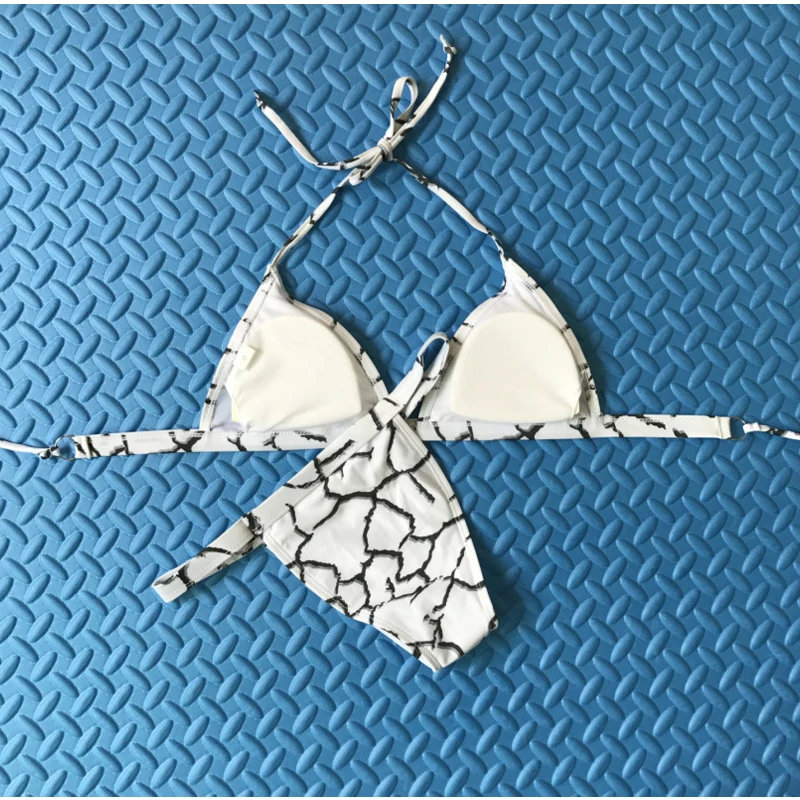 FS 2018 Trunk Print Couple Lovers Swimwear Swimsuits Male Sport Swim Briefs Trunks Female Bikinis Set For Women Bathing Suits_4