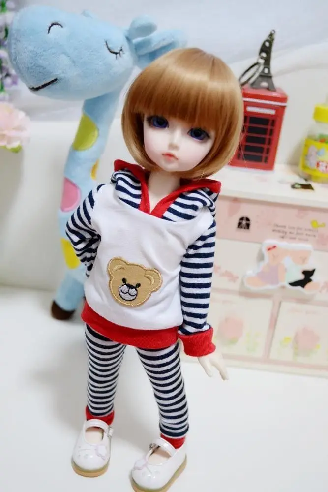 

[wamami] Black&White Stripes Cubs 2pc Casua Hoodies/Pants 1/6 SD DZ DOD BJD Dollfie