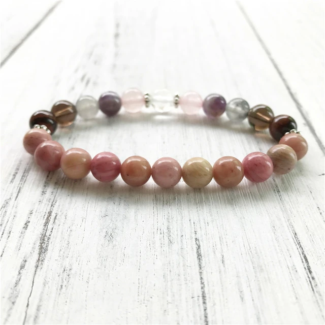 Pink Opal Howlite Anxiety Relief Howlite Bracelet With Healing Crystals For  Women MG1106 From Yscrd, $33.53 | DHgate.Com