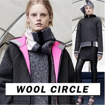 

Gray stretch wool circle knitted fabrics 390grams per square