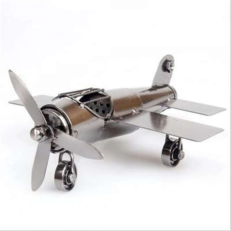 Metal Airplane Models Retro Aircraft Flying Glider Plane Pendant Children Kids Toys Game Prizes Gifts Home Decoration