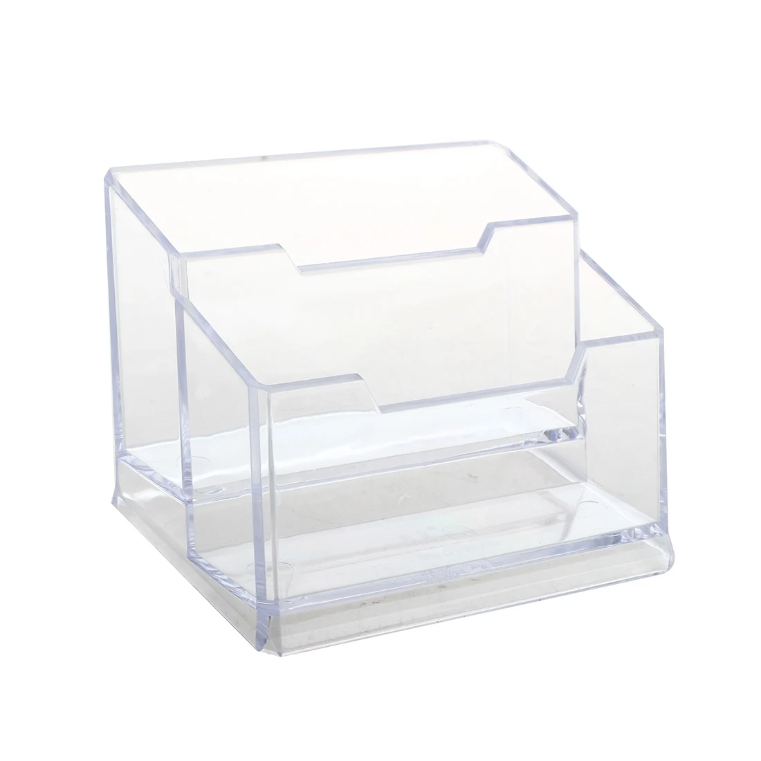 

Transparent Plastic Bussiness Card 2-Tier Stand Holder