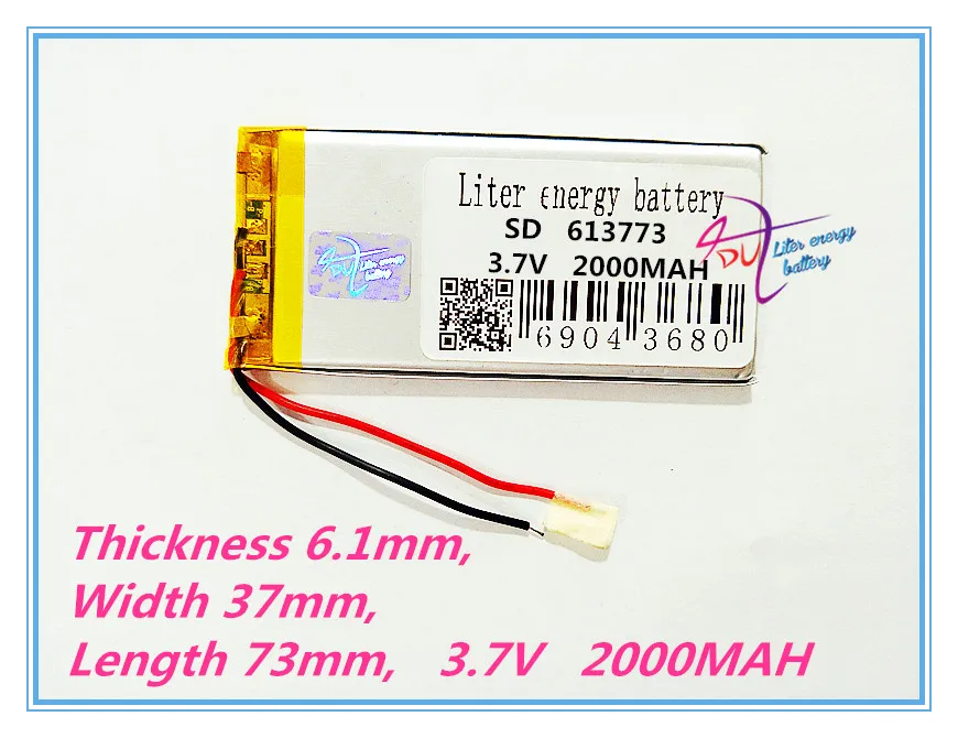 

tablet battery 613773 2000MAH 3.7V 613773 lithium polymer battery mp4 MP5 navigation electronic equipment