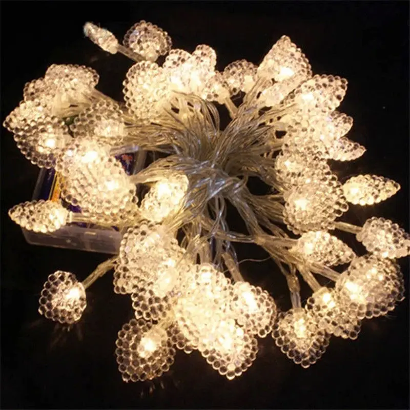 

Heart Love 5M 50 LED Battery Operated LED String Lights for Xmas Garland Party Wedding Decoration Christmas Flasher Fairy Lights