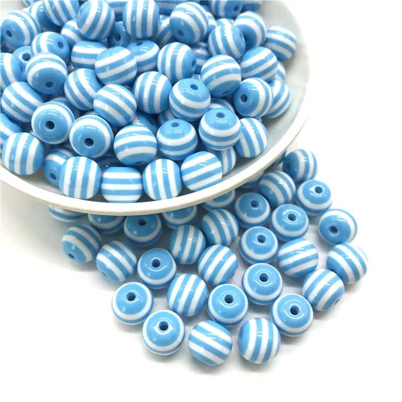 6 8 10mm Acrylic Round Color Striped Loose Separator DIY Jewelry Necklace Bracelet Earrings Accessories #06 | Украшения и