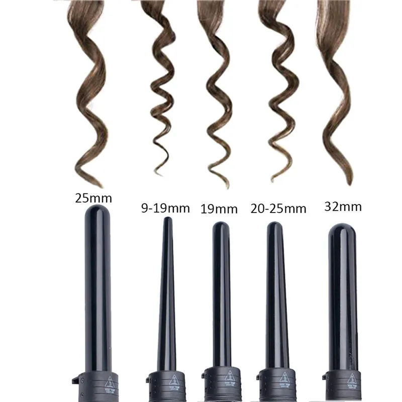  5 in 1 Ceramic Hair Curler 09-32mm Curling Iron Hair Waver Curling Wand Hair Electric Curl Professi