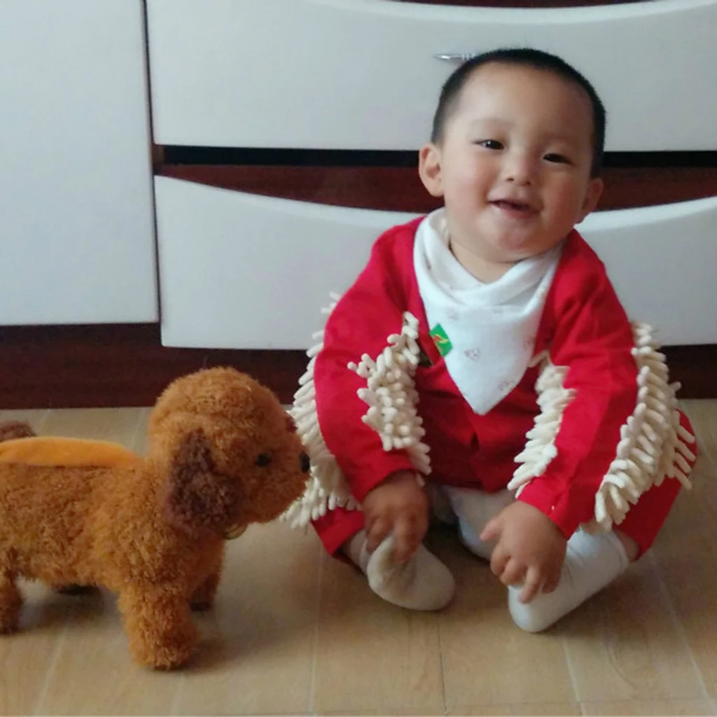 Baby Mop Romper For Newborn Boys Girls Clothes Long Sleeve Crawling Jumpsuit Infant Cleaning Mop Suit Costume Bodysuit