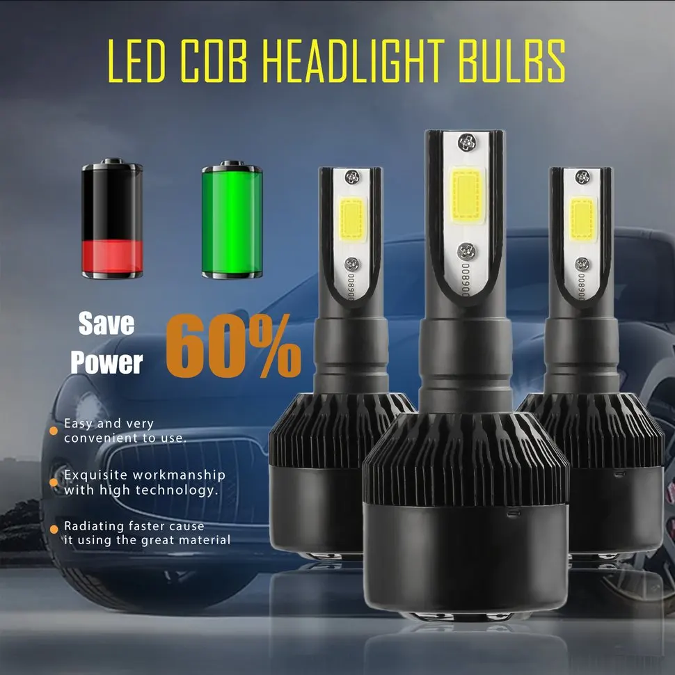 

5pcs H7 LED Headlight Bulb 110W 12000LM 6000K Super Bright High Power Black