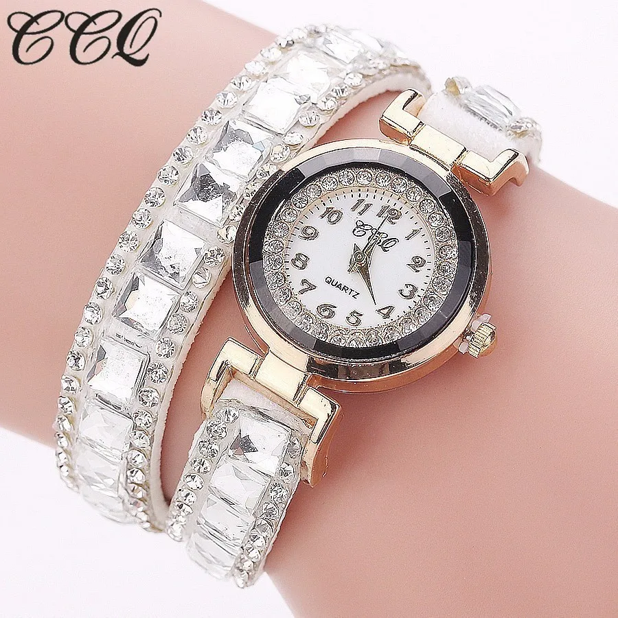 

CCQ Brand Fashion Luxury Women Full Crystal Bracelet Watch Ladies Quartz Watch Casual Women Wristwatch Relogio Feminino Gift Hot