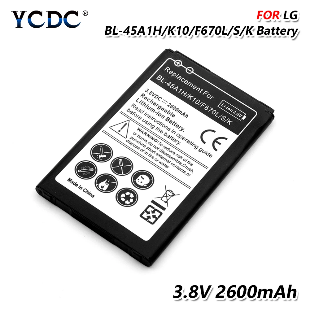 YCDC 3,8 V 2600 мА/ч, BL45a1h BL-45a1h Батарея BL 45a1h для LG K10 F670k F670s F670l K420 K420n Q10 Перезаряжаемые литий Батарея