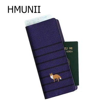 

HMUNII Brand passport cover lovely small animals travel ID holder Long section passport clip wallet passport sets holder HM-A7