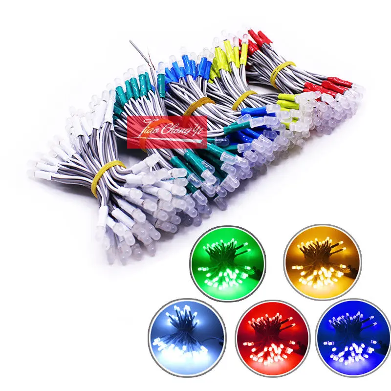 

5mm 5V white Red Green LED Module Pixel Exposed Light Waterproof Fairy/String 1 lot/50pcs 2 lot/100pcs