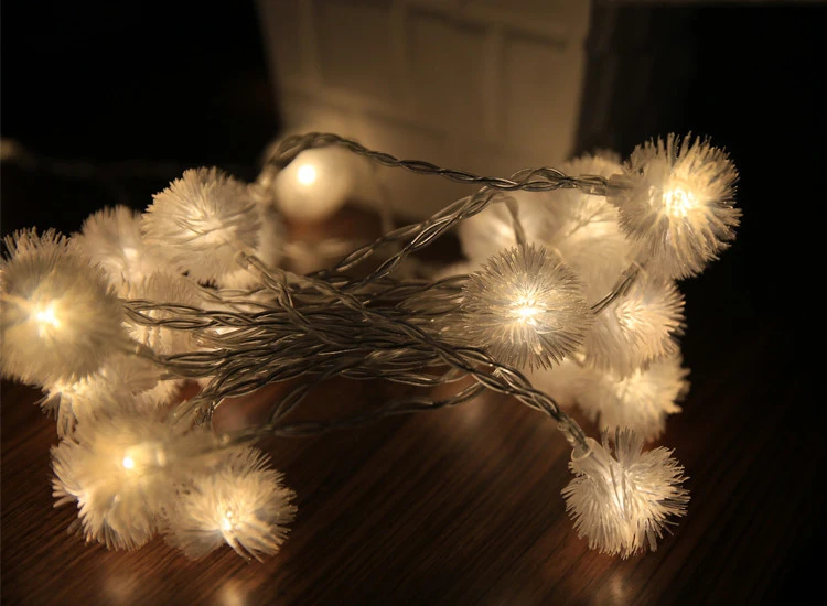Battery Powered 20LED/50LED Одуванчик Бал Свет Шнура Для Отдыха Свадьбу Украшение Сада Рождество Год Декор
