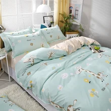 4 шт./компл. Зеленый мультфильм милый высокое качество Постельное белье кровать подкладки: пододеяльник, простынь, наволочки для подушек, набор