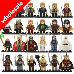 Оптовая продажа 20 шт. Гэндальф Властелин колец Frodo рисунок Bilbo Урук орки Galadriel Bain Building Block модели кирпичи наборы игрушечные лошадки