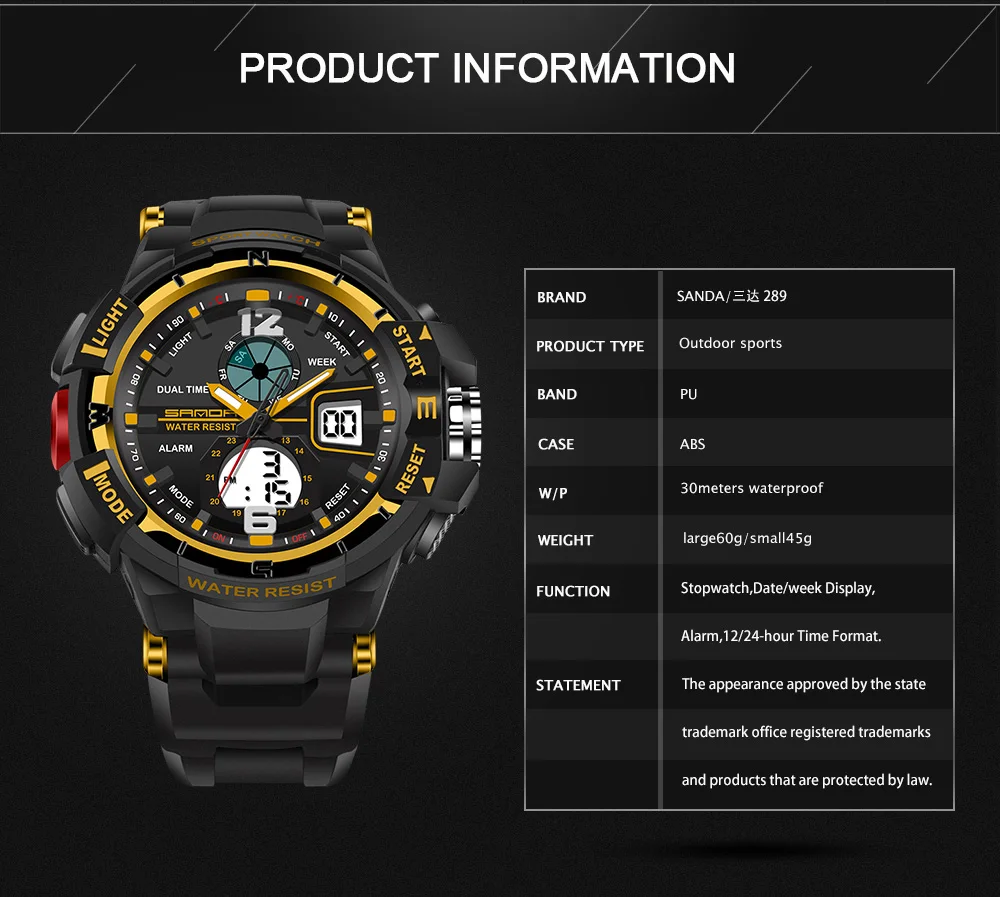 2018 новый бренд Санда спортивные часы для мужчин непромокаемые Военная Униформа спортивные часы для мужчин смотреть Роскошные светодио