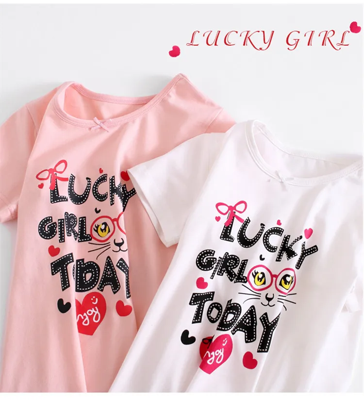 Cute Cartoon Printed Girls Cotton Nightgown 02