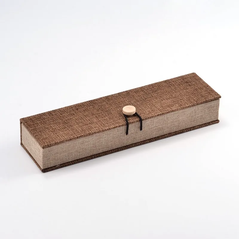 

Pandahall 12pc Rectangle Wooden Necklace Boxes with Burlap and Velvet Camel Size:24.2*6.5*4.6cm