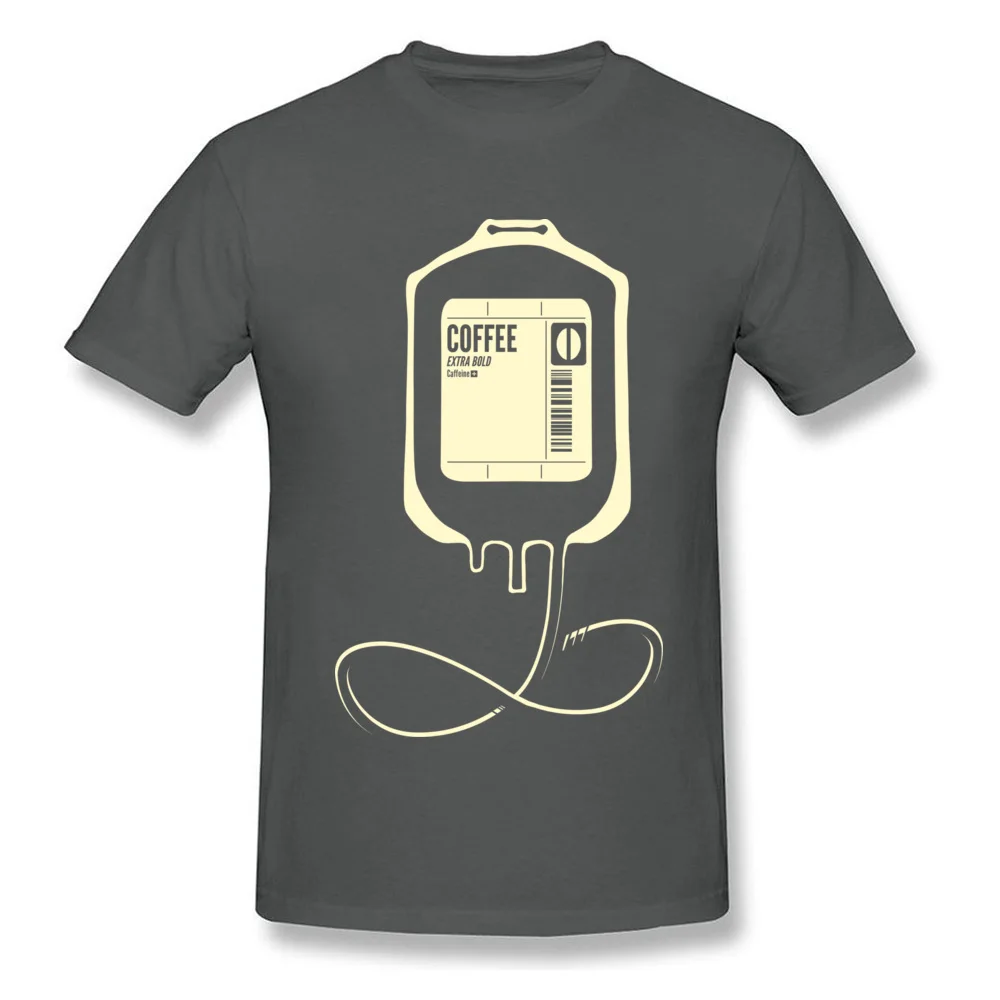 Coffee Transfusion Summer/Autumn 100% Cotton O-Neck Tops Shirt Short Sleeve Leisure T Shirt Discount Custom Top T-shirts Coffee Transfusion carbon