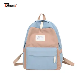

Patchwork women backpack canvas rucksack school bags for teenage girls Casual College back pack Female bagpack mochila 2019