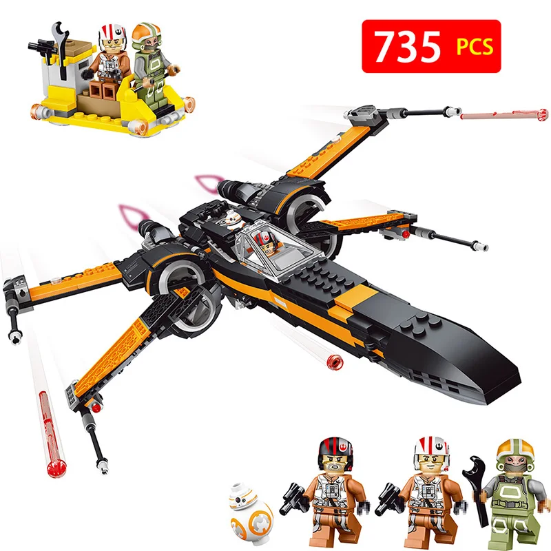 

Poe's X-wing Fighter Starwars Building Blocks Fighter Assembled Fighter Compatible with LegoINGLYS Star Wars X Wing Toys