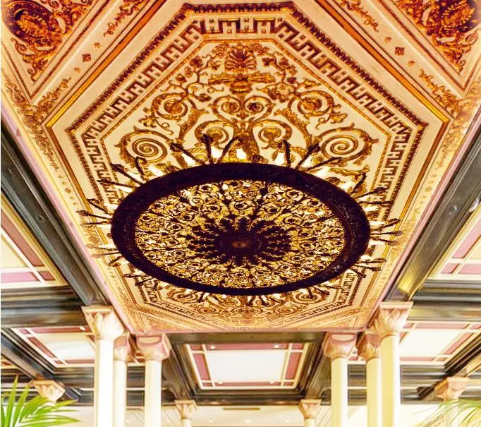 wallpaper European Gold upscale 3d ceiling wallpaper atmosphere