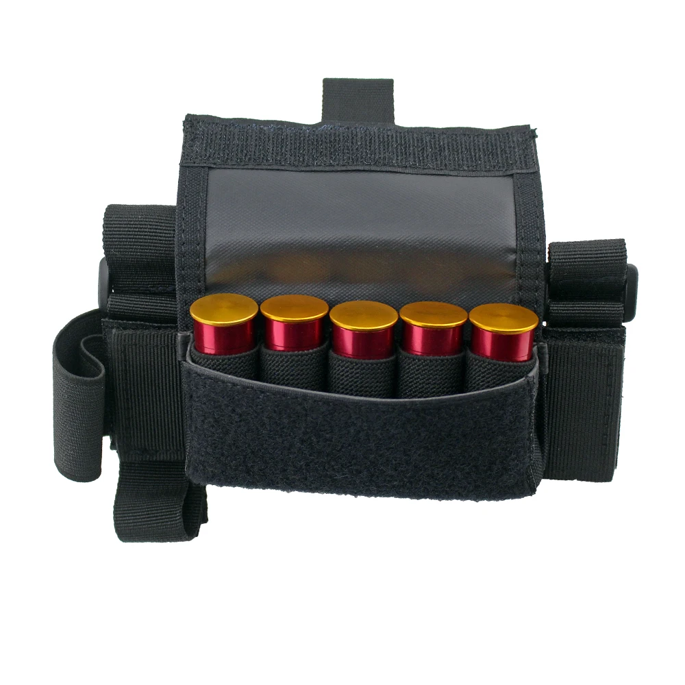 Tactical Ammo Bag Ambidextrous 5 Round Buttstock Shotgun Shell Pouch