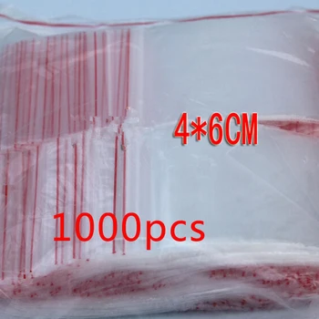 목걸이/보석에 대 한 4x6cm Pe 투명 여행 비닐 봉투 선물 포장 가방 작은 지퍼 투명 셀프 씰 가방 Diy, 1000 피스