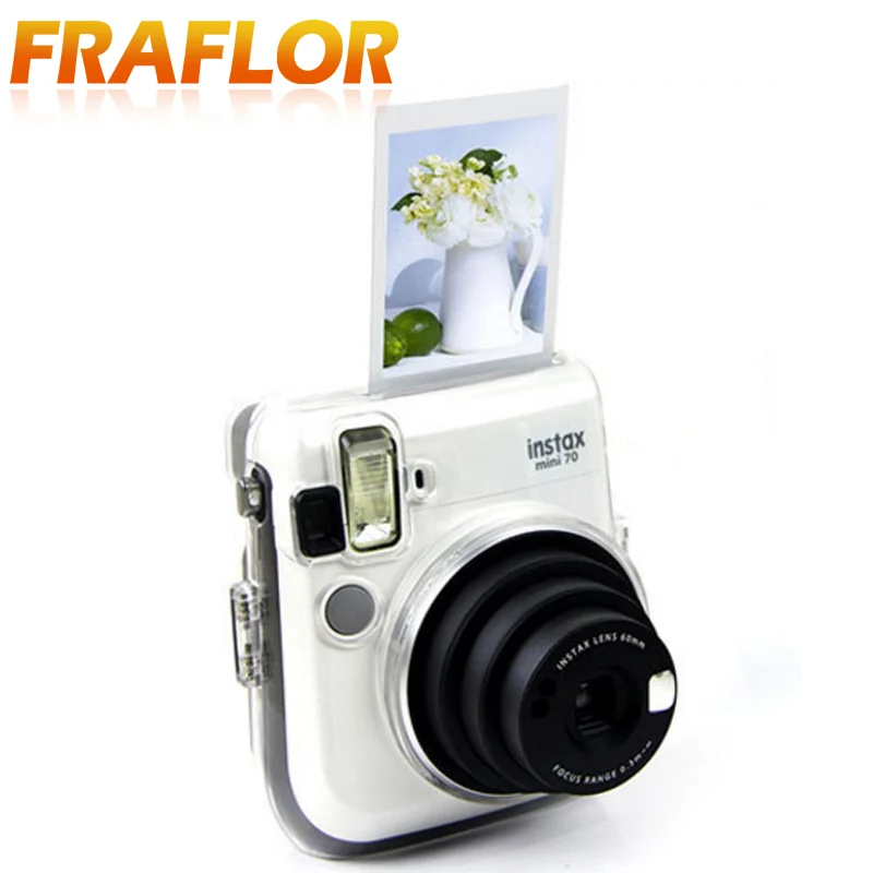 Fuji Instax Mini 70 PU Leather/Crystal Clear Soft Shoulder Bag Protective Case Cover Sheath Pouch with Strap - AliExpress
