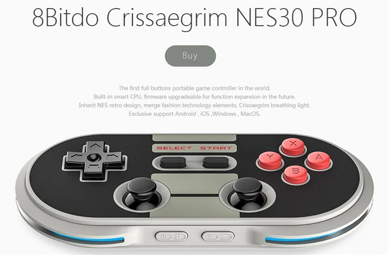 Беспроводной Bluetooth геймпад 8Bitdo NES30 Pro игровой контроллер для iOS Android ПК длительное