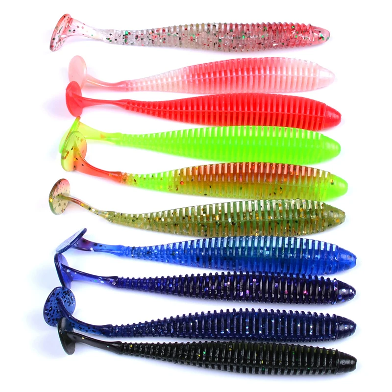 MNILOID 10 шт. 2 4 г 8 5 см искусственная Мягкая приманка Shad Worm Swimbaits лобзик для рыбалки