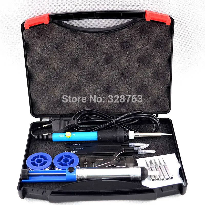 

EU plug 60W 220V /110V Adjustable Temperature Electric Iron Gun Welding Soldering Iron Tool With with box Free shipping