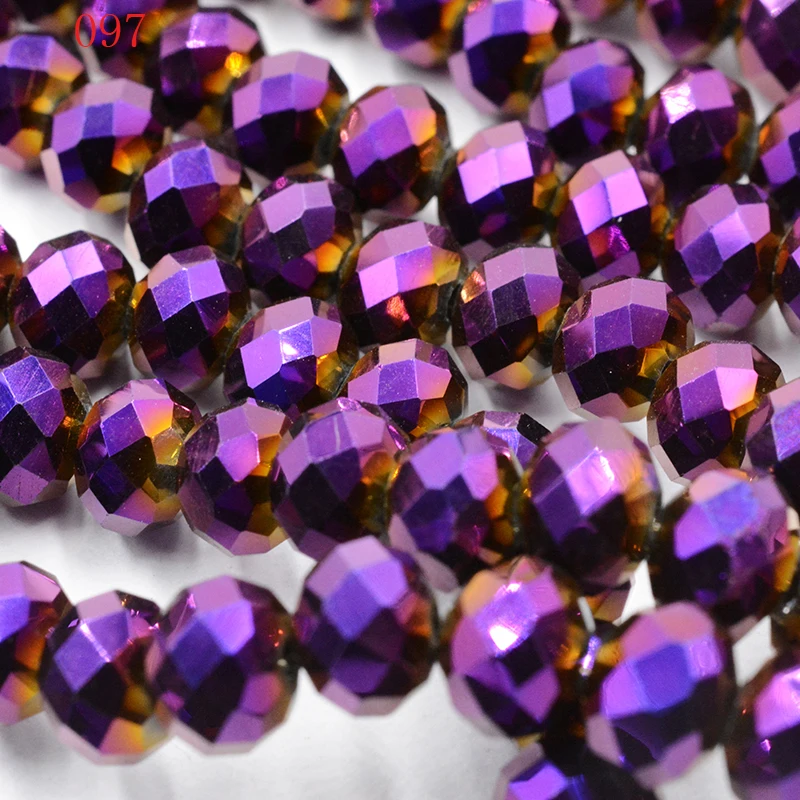 FLTMRH Shining Purple Color 8mm 70pcs Rondelle Austria faceted Crystal