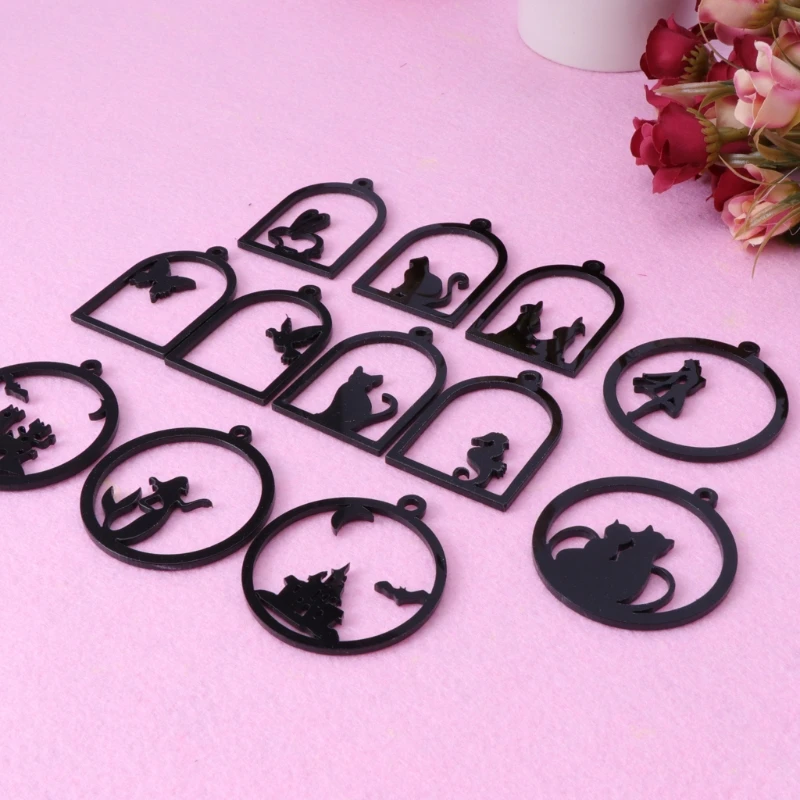 12 шт./компл. акриловая УФ смола Подвески DIY рамка для животных подвеска кабошона