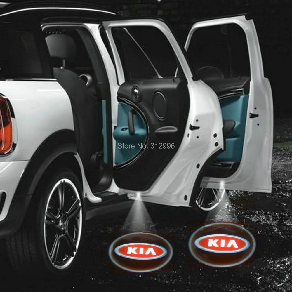 2 X 2014 6th Gen car door laser projector logo LED light for Kia
