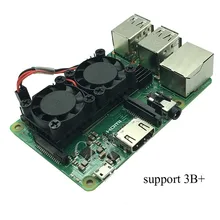 Raspberry Pi 3 Model B+(плюс) двойной вентилятор системы охлаждения модуль с радиатором для Pi3 B+/NESPi случае