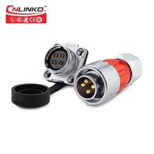CNLINKO 4 Pin Power Industrial Circular Connector, Male Plug & Female Socket, Outdoor Waterproof IP67, Signal AC DC, Zinc