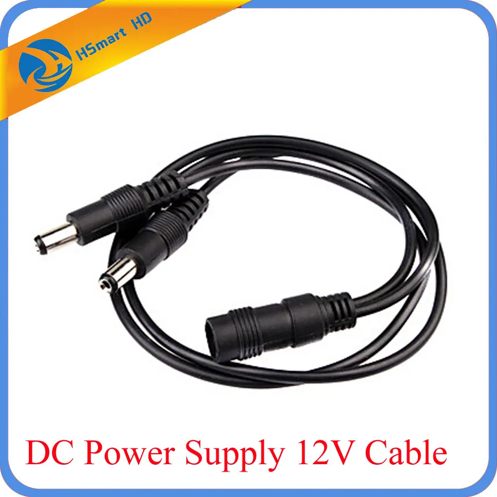 

Surveillance DC Power Supply 12V Pigtail 2.1*5.5mm 1 Female to 2 Male 1 to 2 Power Splitter Plug Cable Cord for CCTV Camera DVR